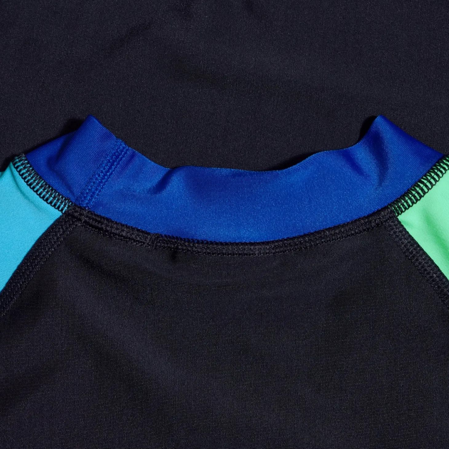 Boys Colourblock Rash Top & Jammer SetBlack/Green/Blue