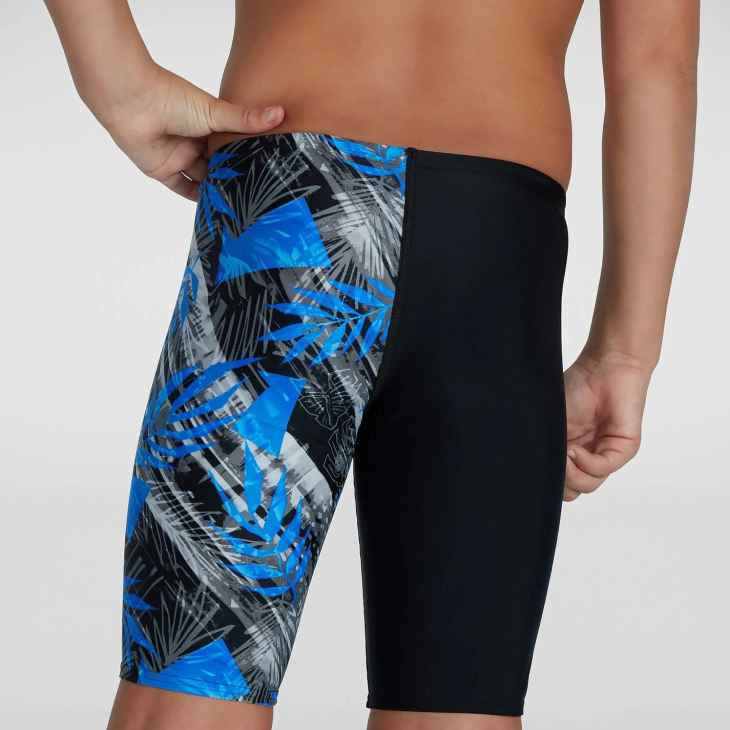 Boys' Digital Allover V Cut Jammer Blue/White