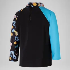 Boys' Digital Long Sleeve Rash Top Black/Grey