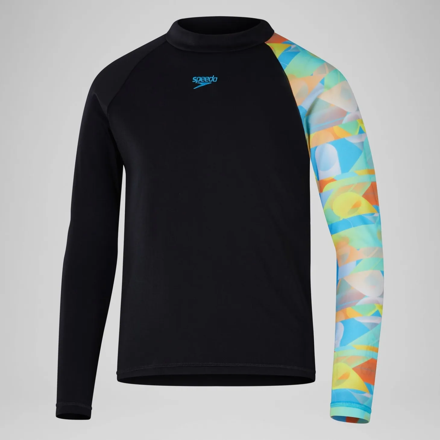 Boys' Digital Long Sleeve Rash Top Black/Blue