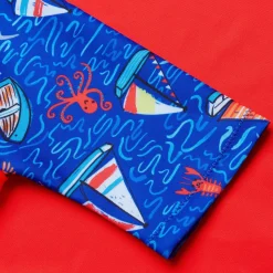 Boys Digital Short Sleeve Rash Top Set Red/Blue