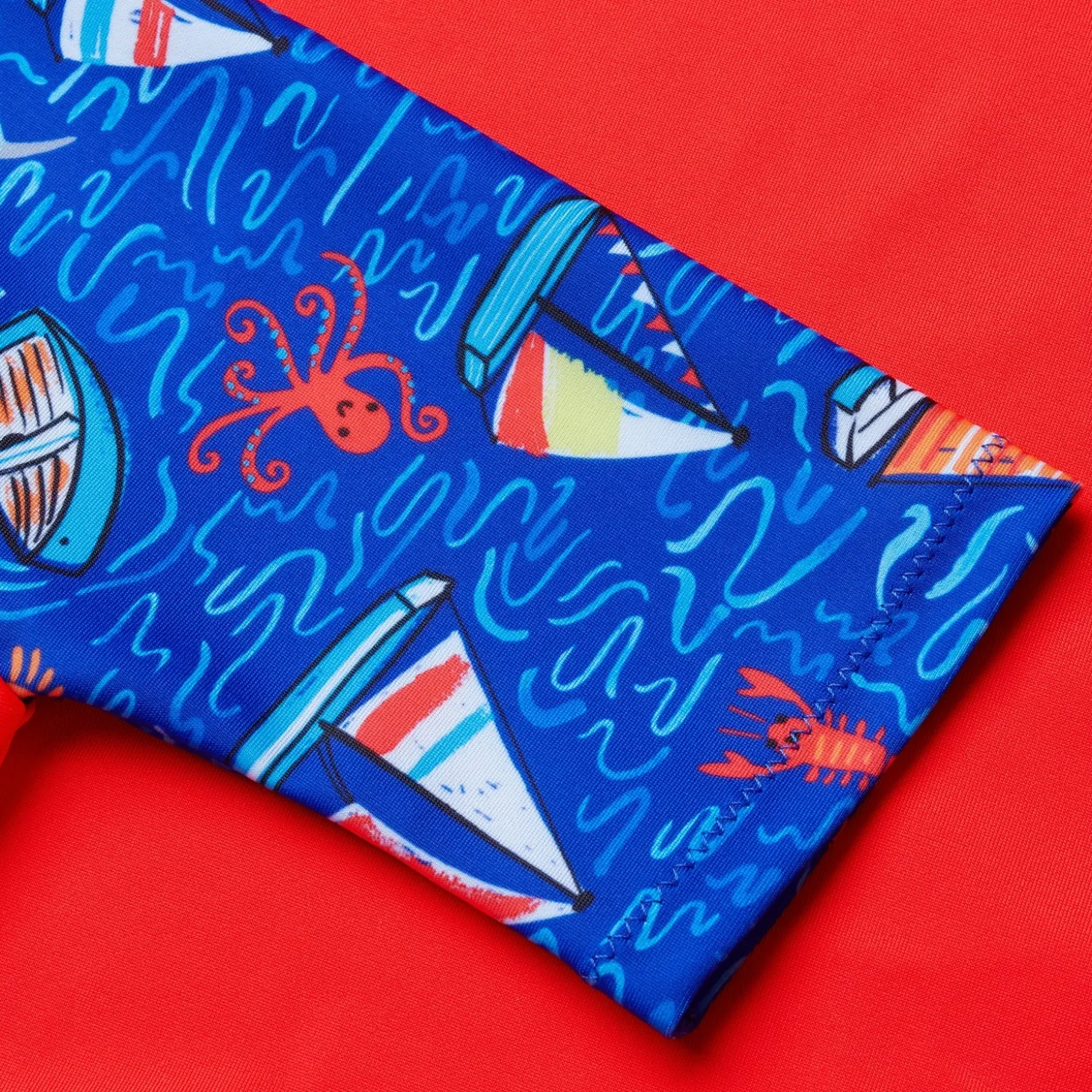 Boys Digital Short Sleeve Rash Top Set Red/Blue