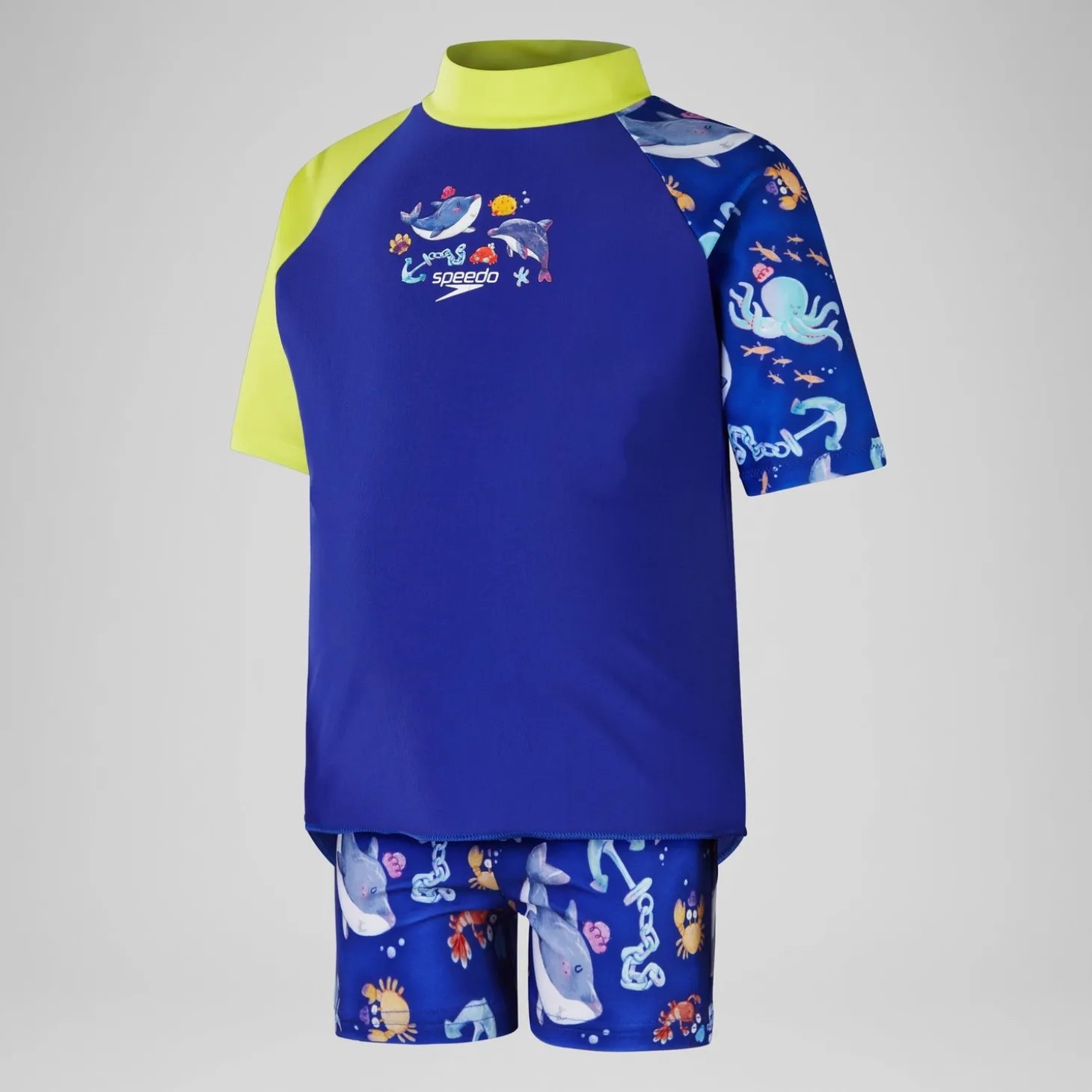 Boys' Digital Short Sleeve Rash Top Blue