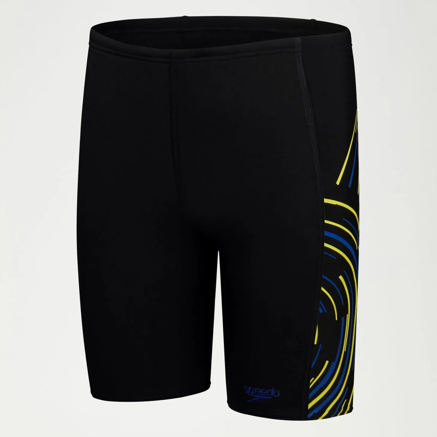Boys Plastisol Placement Jammer Black/Yellow/Blue