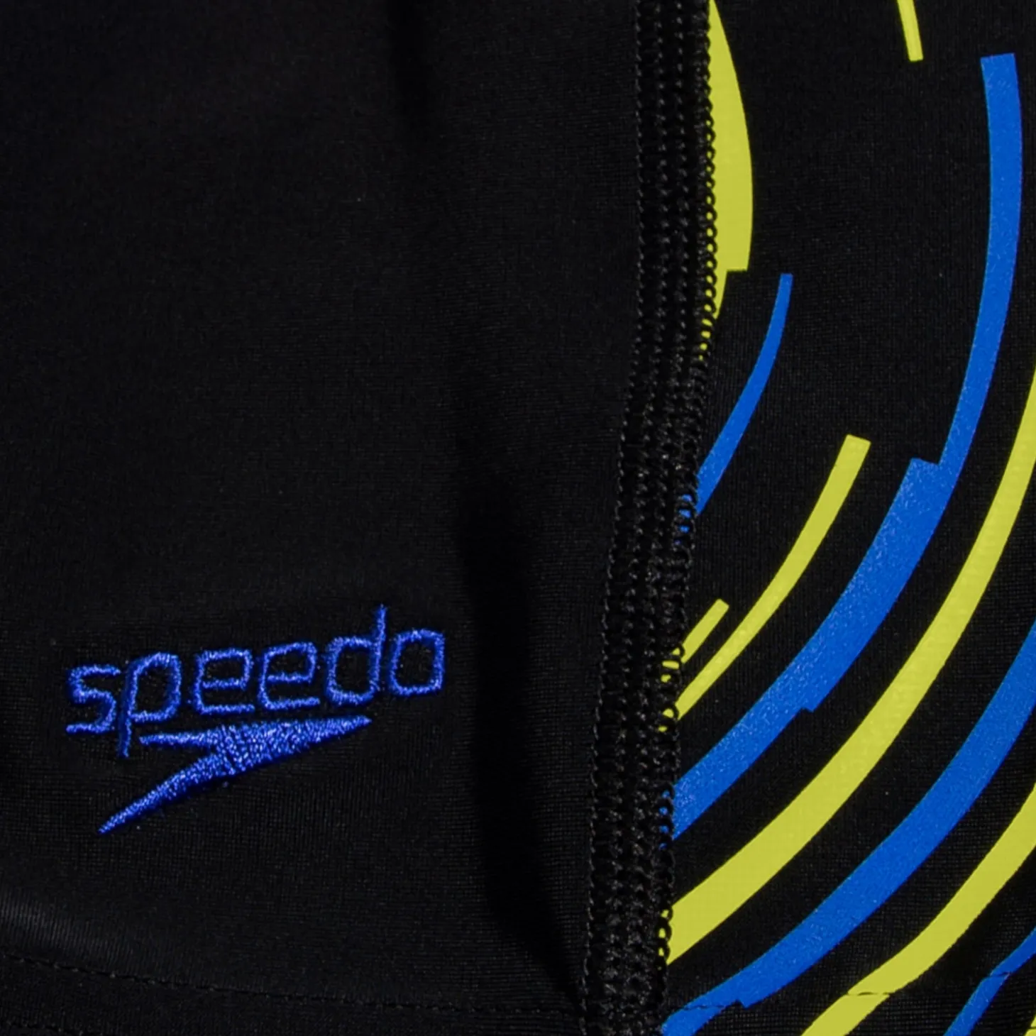 Boys Plastisol Placement Jammer Black/Yellow/Blue