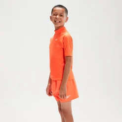 Boys' Printed Short Sleeve Rash Top Orange