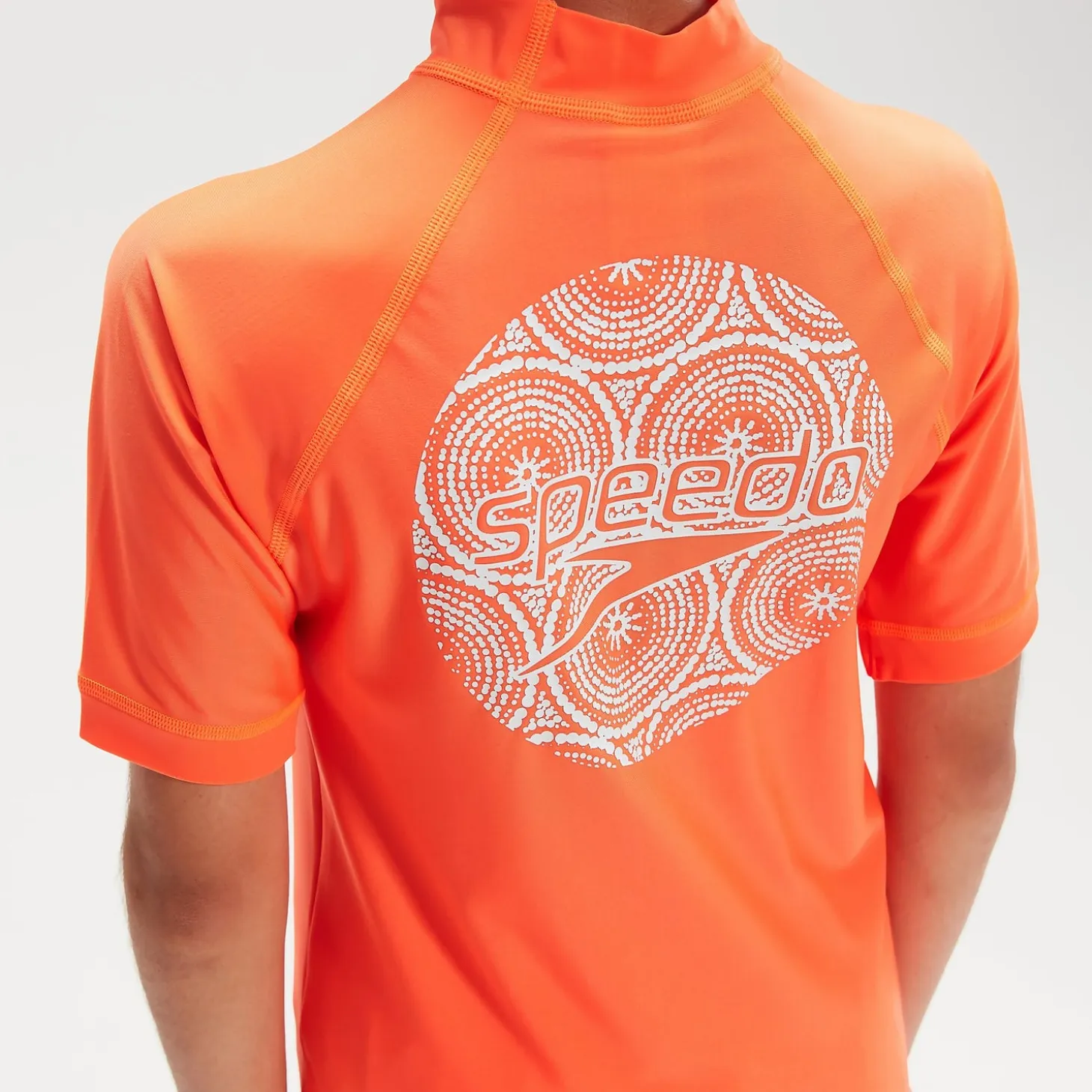 Boys' Printed Short Sleeve Rash Top Orange