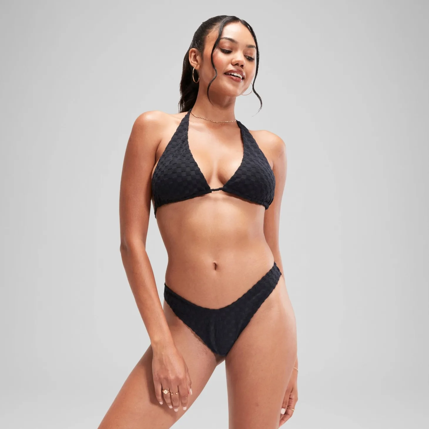 FLU3NTE Terry Scoope Bikini Bottom Grey