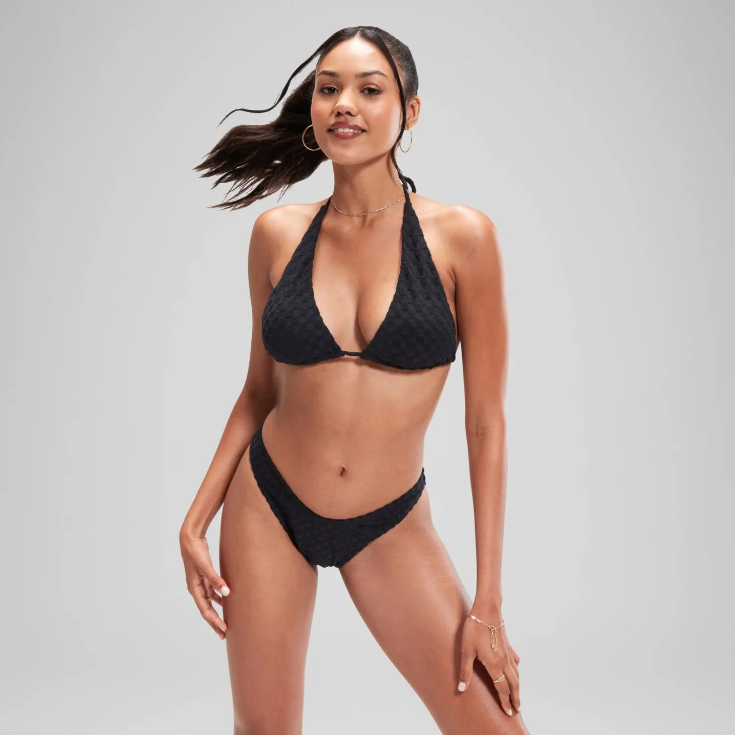 FLU3NTE Terry Triange Bikini Top Grey