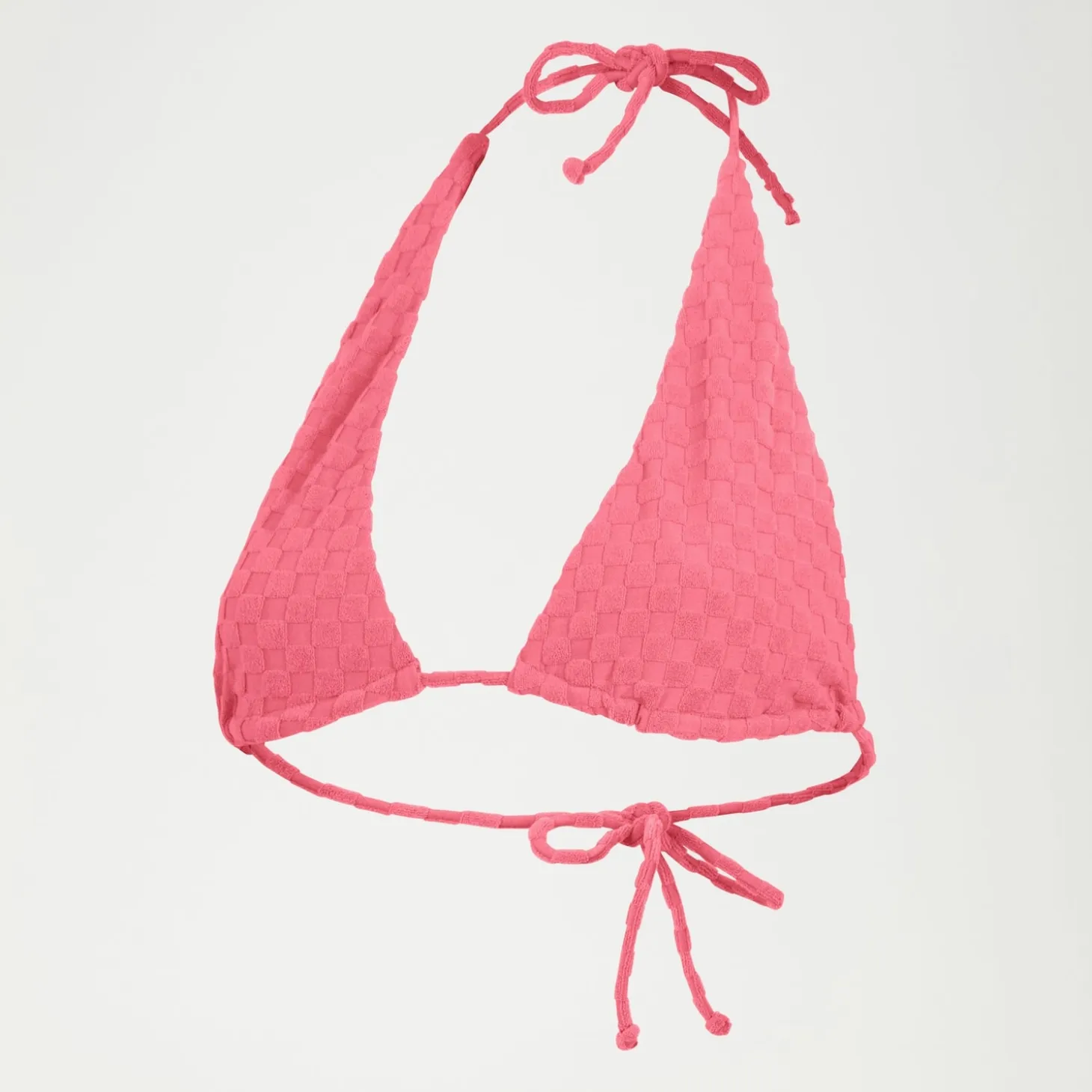 FLU3NTE Terry Triange Bikini Top Pink