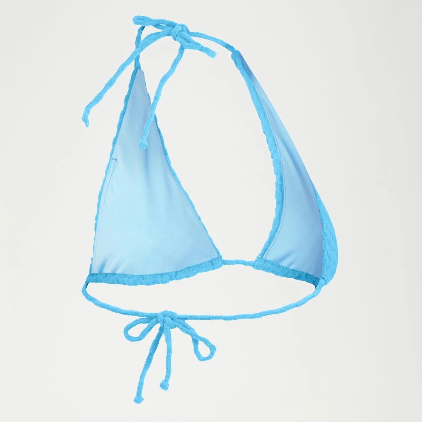 FLU3NTE Terry Triange Bikini Top Blue