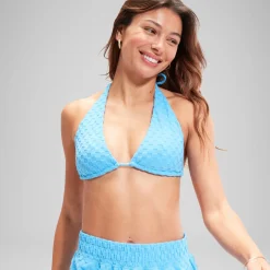 FLU3NTE Terry Triange Bikini Top Blue