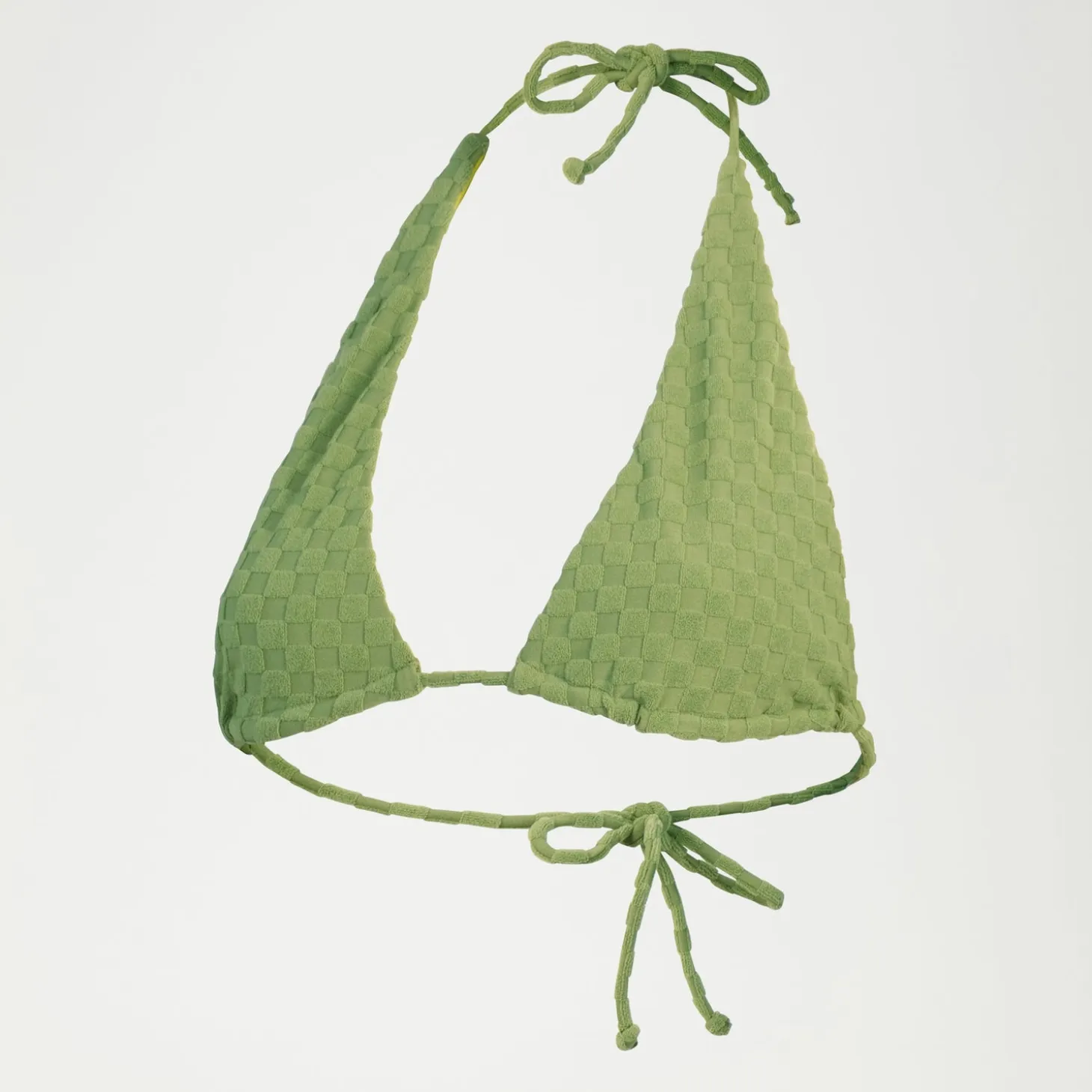 FLU3NTE Terry Triange Bikini Top Green