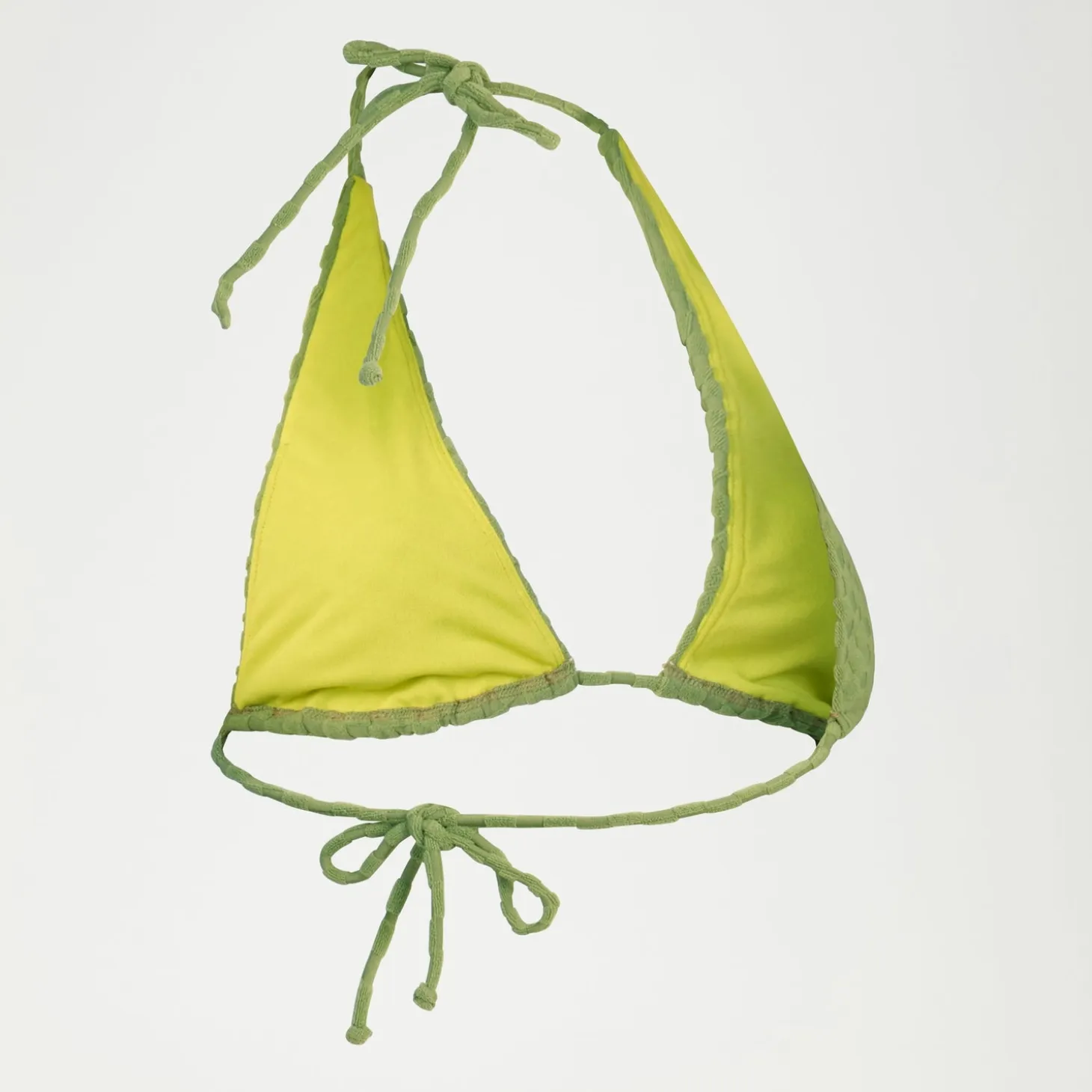 FLU3NTE Terry Triange Bikini Top Green