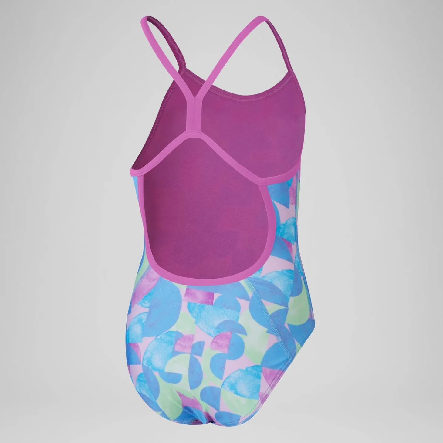 Girls' Club Training Allover Digital Vback Swimsuit Pink/Blue