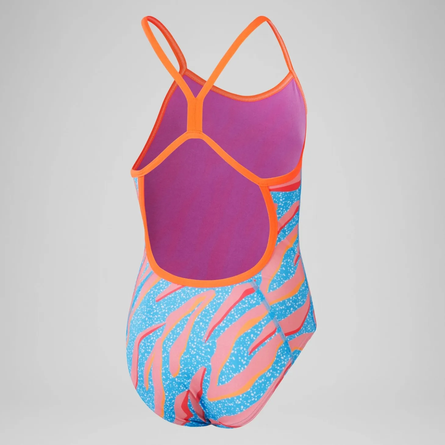 Girls' Club Training Allover Digital Vback Swimsuit Pink/Blue