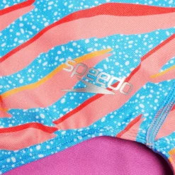 Girls' Club Training Allover Digital Vback Swimsuit Pink/Blue