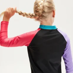 Girls' Colourblock Rash Top & Jammer Set Black/Pink