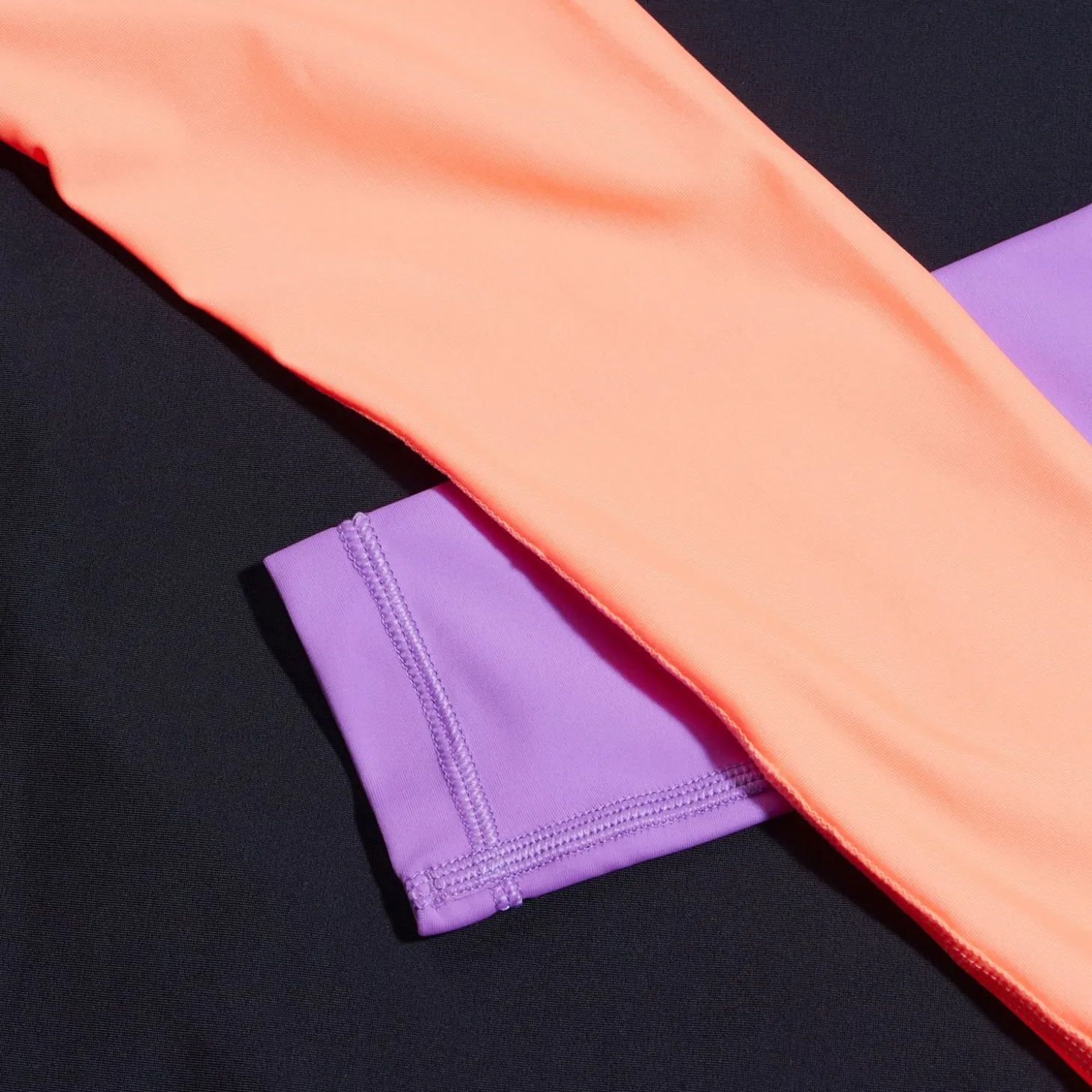 Girls Colourblock Rash Top & Jammer SetBlack/Coral