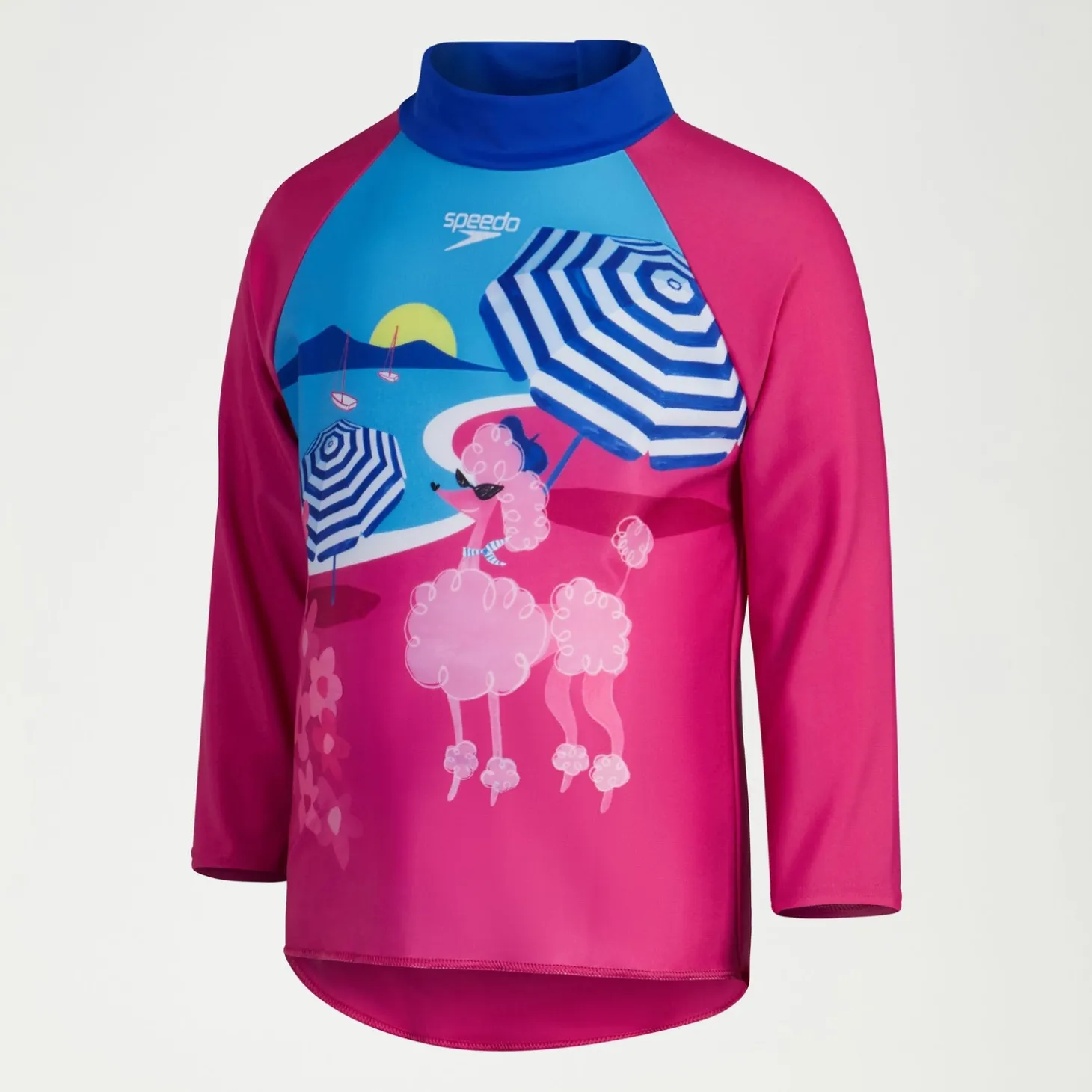 Girls Digital Long Sleeve Rash Top Pink/Blue