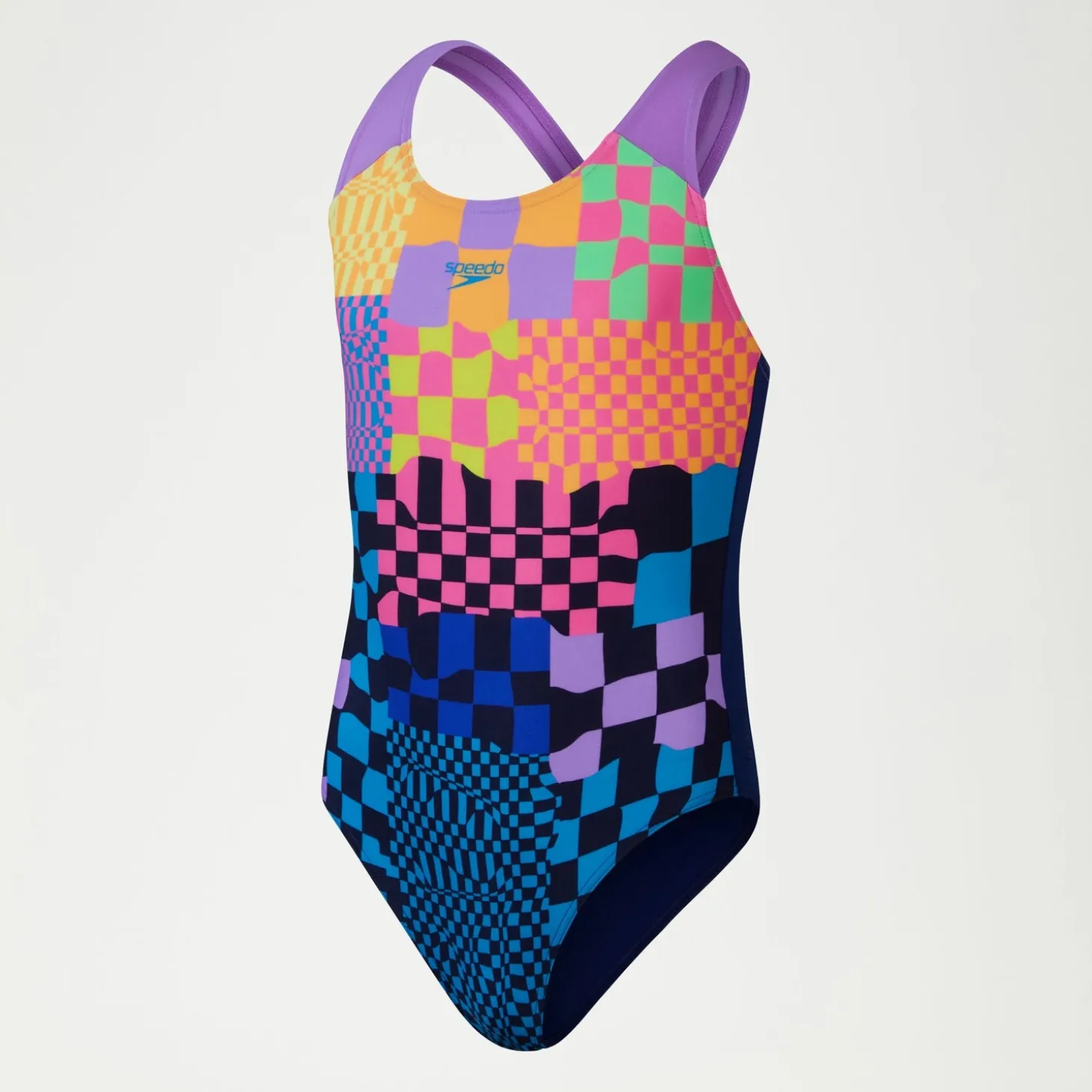 Girls Digital Placement Splashback Swimsuit Navy/Pink