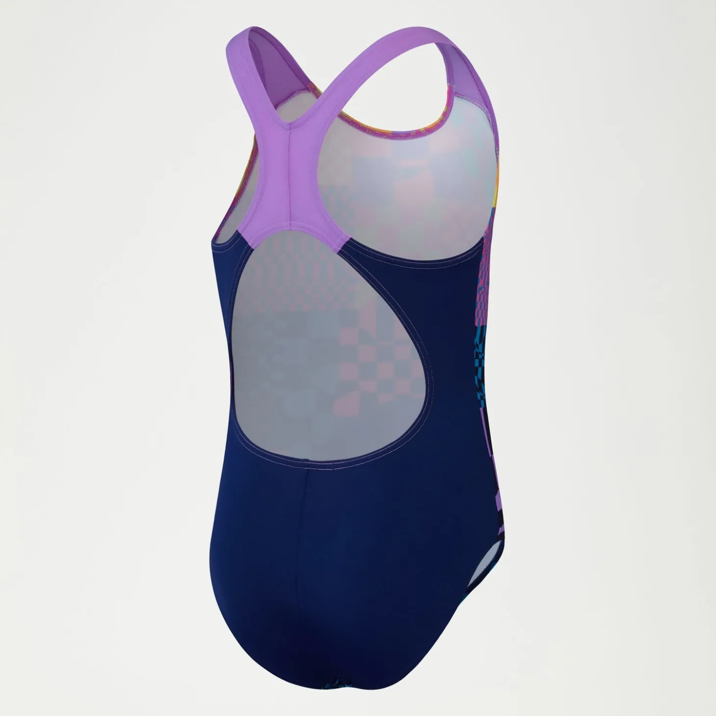 Girls Digital Placement Splashback Swimsuit Navy/Pink