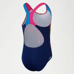 Girls Digital Placement Splashback Swimsuit Blue/Pink