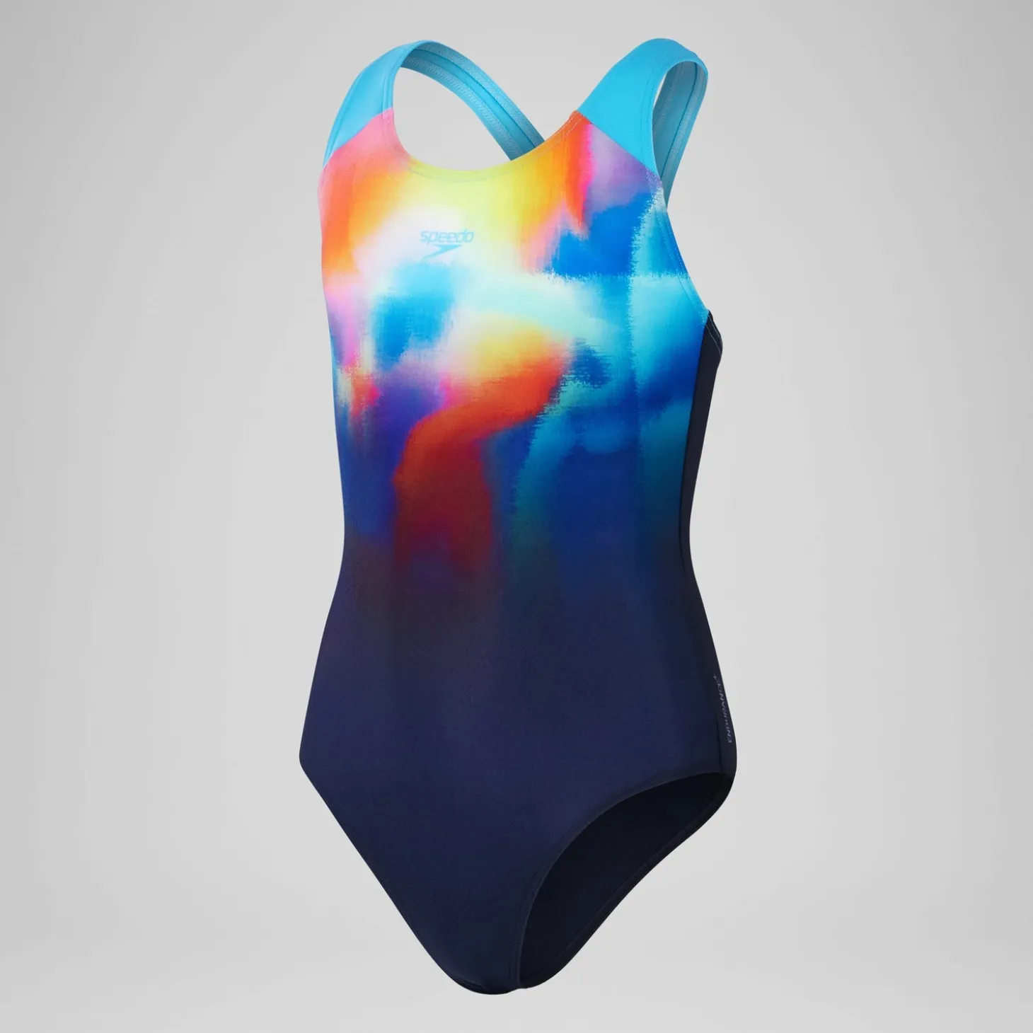 Girls' Digital Placement Splashback Swimsuit Navy/Blue