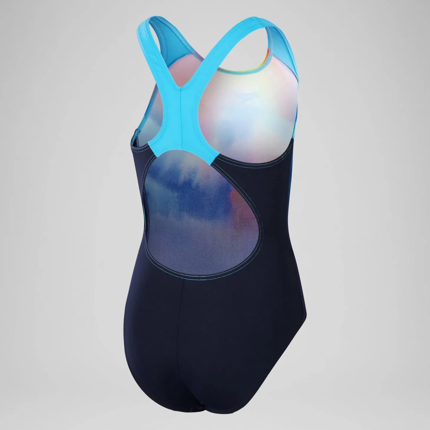 Girls' Digital Placement Splashback Swimsuit Navy/Blue