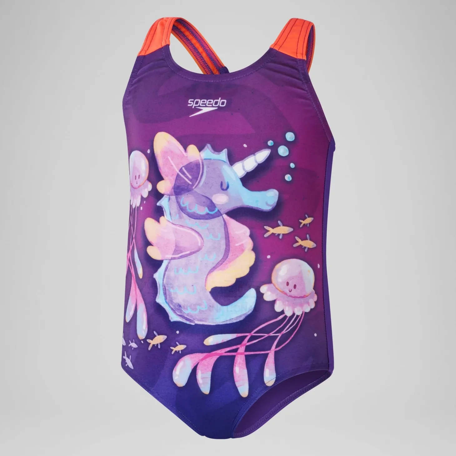 Girls' Digital Printed Swimsuit Purple/Pink
