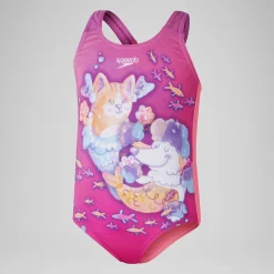 Girls' Digital Printed Swimsuit Pink