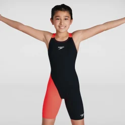 Girls' Fastskin Endurance+ Openback Kneeskin Black/Red