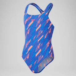 Girls' HyperBoom Allover Medalist Swimsuit Red/Blue