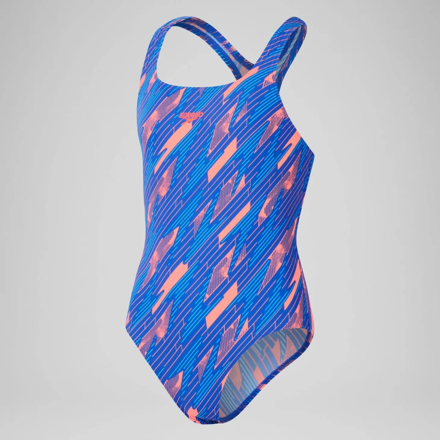 Girls' HyperBoom Allover Medalist Swimsuit Red/Blue