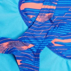 Girls' HyperBoom Allover Medalist Swimsuit Red/Blue