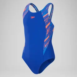 Girls' HyperBoom Splice Muscleback Swimsuit Blue/Red