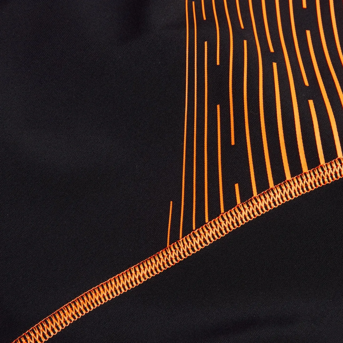 Girls' Medley Logo Swimsuit Black/Orange