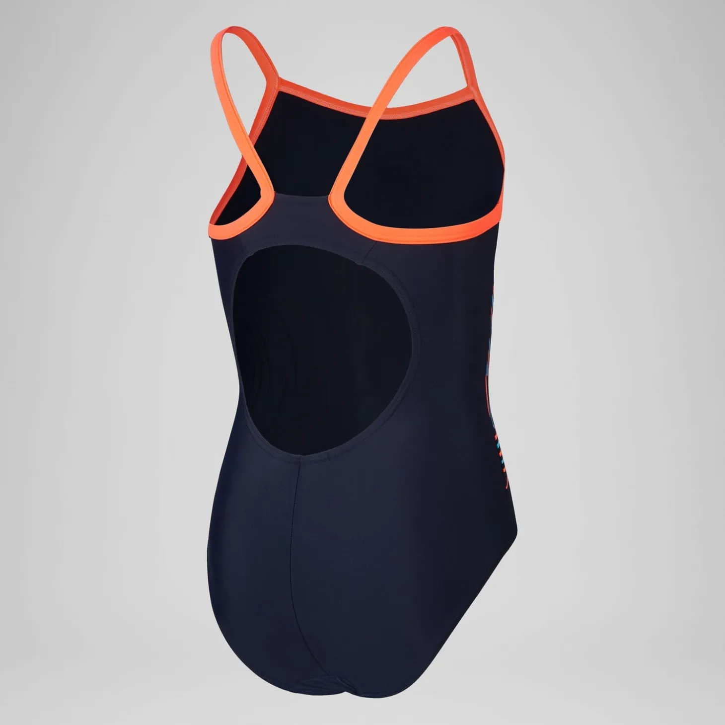 Girls' Plastisol Placement Thinstrap Muscleback Swimsuit Navy/Red