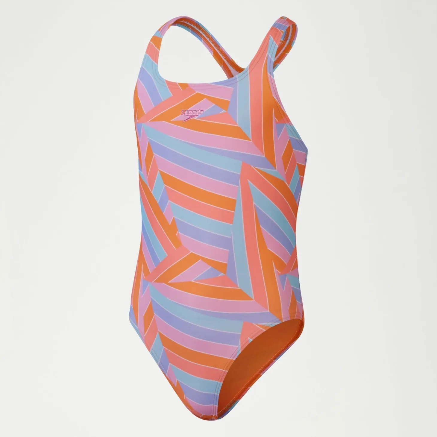 Girls Printed Medalist Swimsuit Orange/Blue