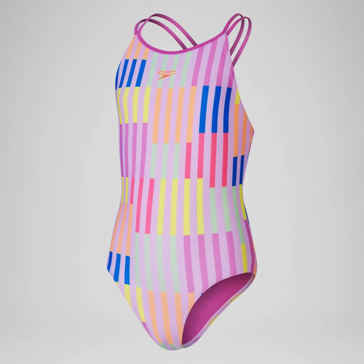 Girls' Printed Twinstrap Swimsuit Pink