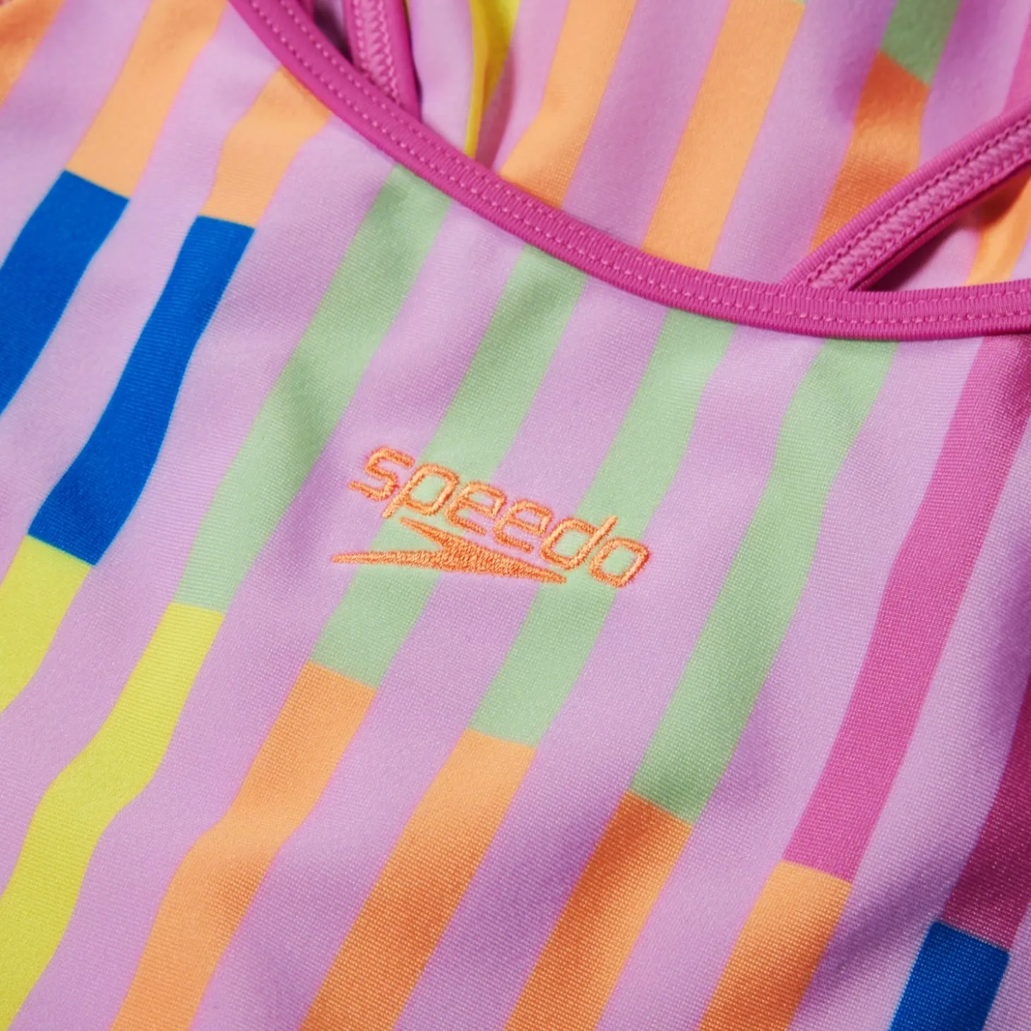 Girls' Printed Twinstrap Swimsuit Pink
