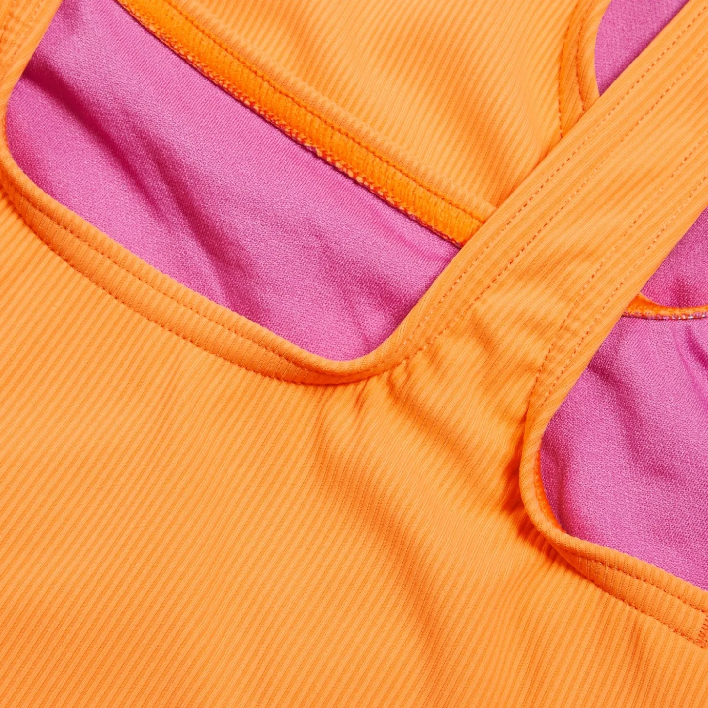 Girls' Textured Swimsuit Orange
