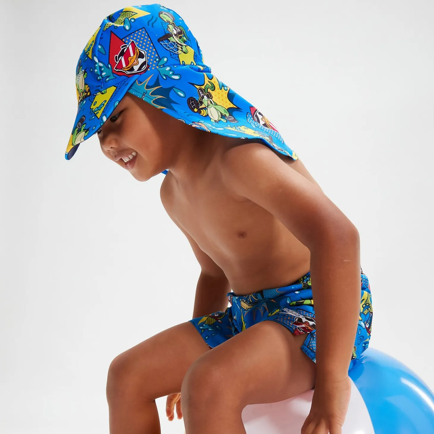 Infant Boy's Learn To Swim Sun Protection Hat Blue