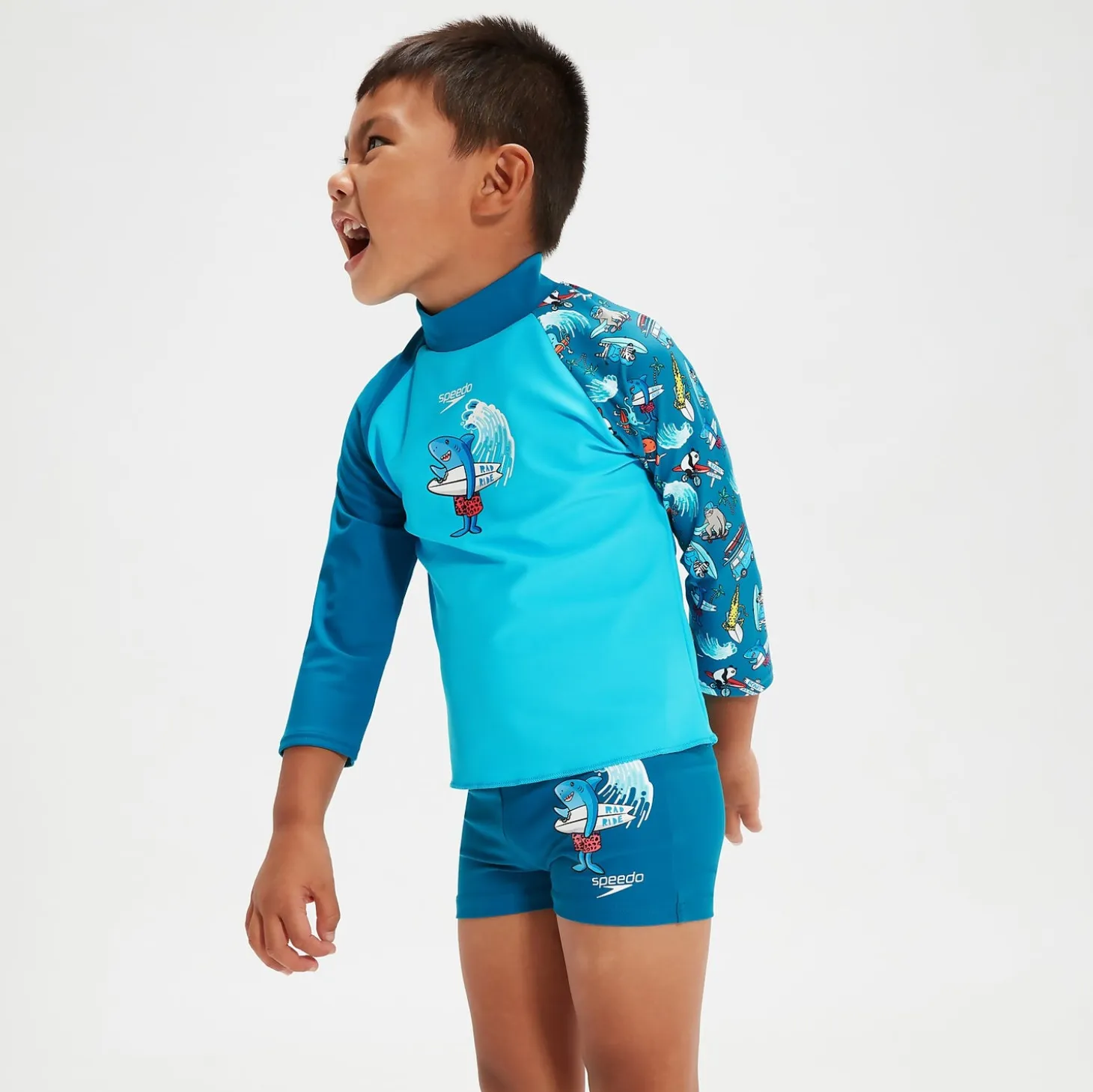 Infant Boys' Long Sleeve Printed Rash Top Blue