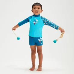 Infant Boys' Long Sleeve Printed Rash Top Blue
