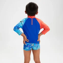 Infant Boys' Long Sleeve Printed Rash Top Coral/Blue