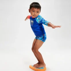 Infant Boys' Long Sleeve Printed Rash Top Coral/Blue
