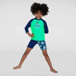 Infant Boys' Long Sleeved Printed Rash Top Green/Blue