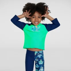 Infant Boys' Long Sleeved Printed Rash Top Green/Blue