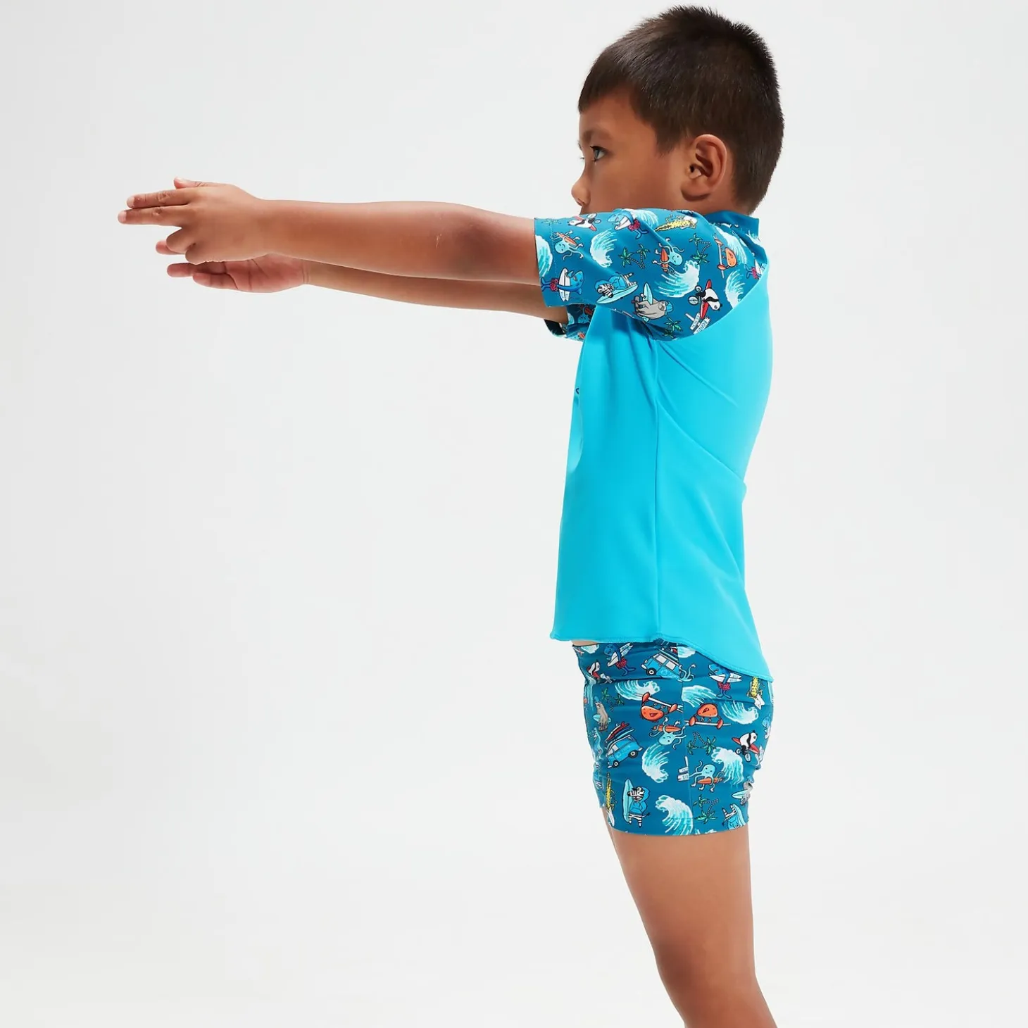 Infant Boys' Short Sleeve Printed Rash Top Set Blue